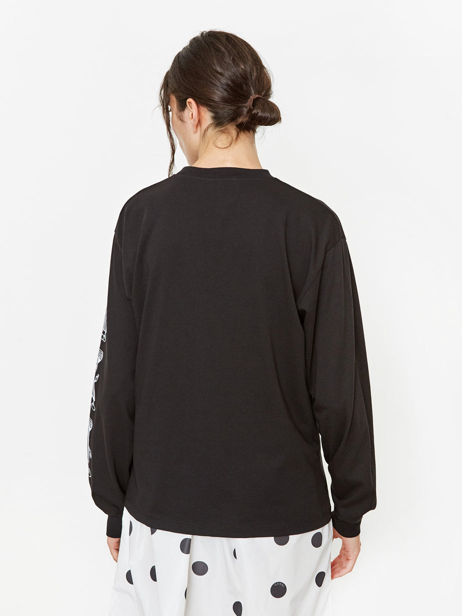 Aries Aries Cartoon Column Longsleeve T-Shirt - Black - Black