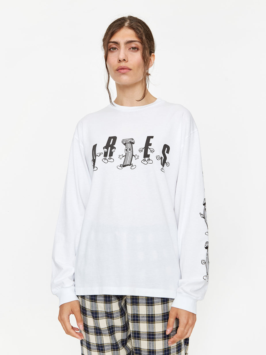 Aries Aries Cartoon Column Longsleeve T-Shirt - White - White