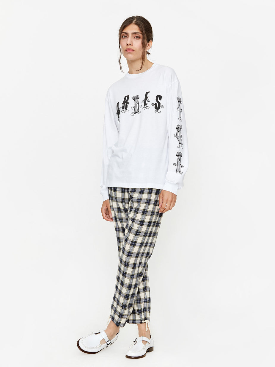 Aries Aries Cartoon Column Longsleeve T-Shirt - White - White