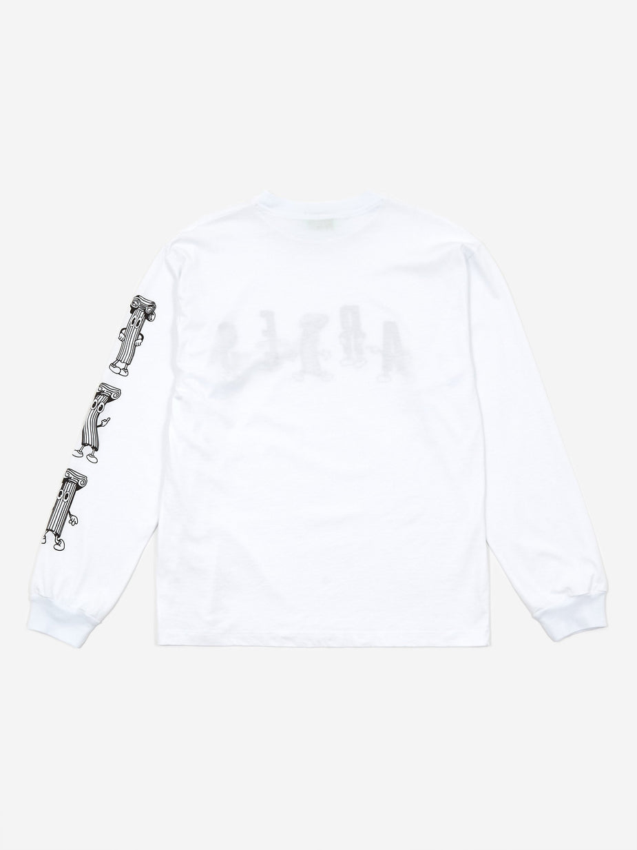 Aries Aries Cartoon Column Longsleeve T-Shirt - White - White