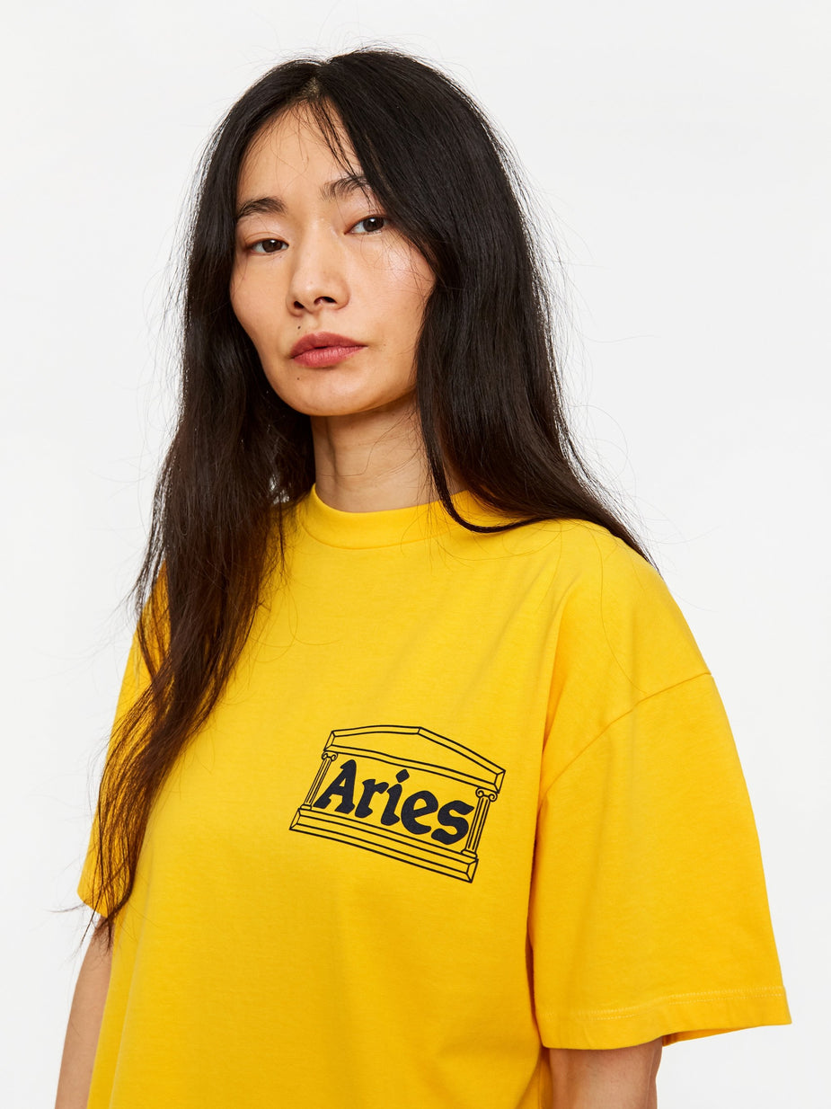 Aries Aries Classic Temple Shortsleeve T-Shirt - Yellow. - Yellow