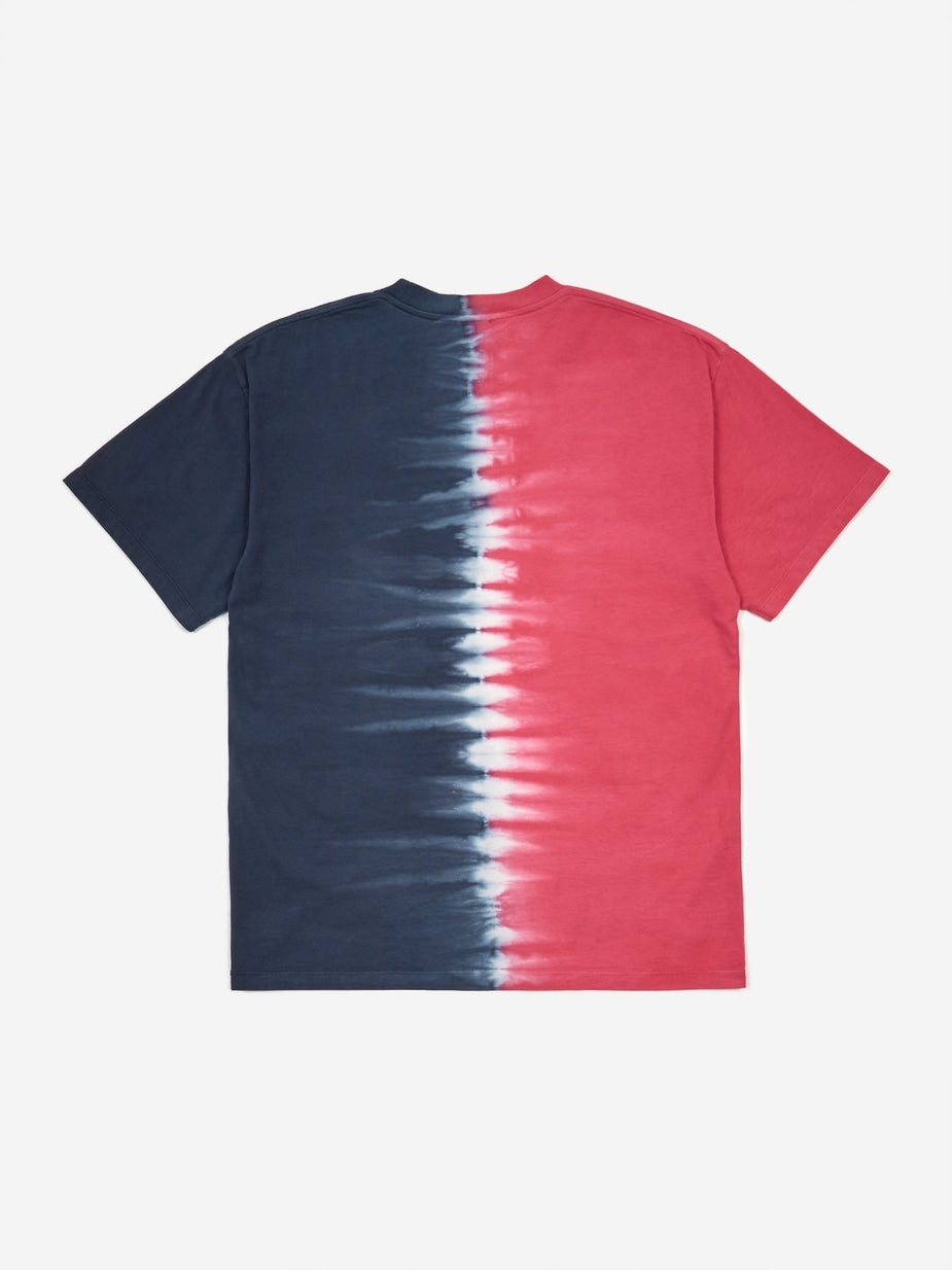 Aries Aries Classic Tie Dye Half and Half Shortsleeve T-Shirt - Blue/Fuschia - Blue
