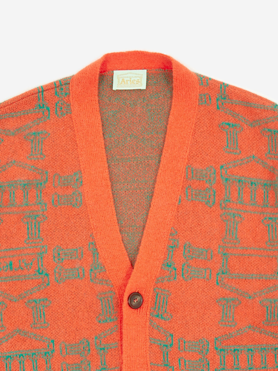 Aries Aries Column Cardigan - Orange/Olive - Orange