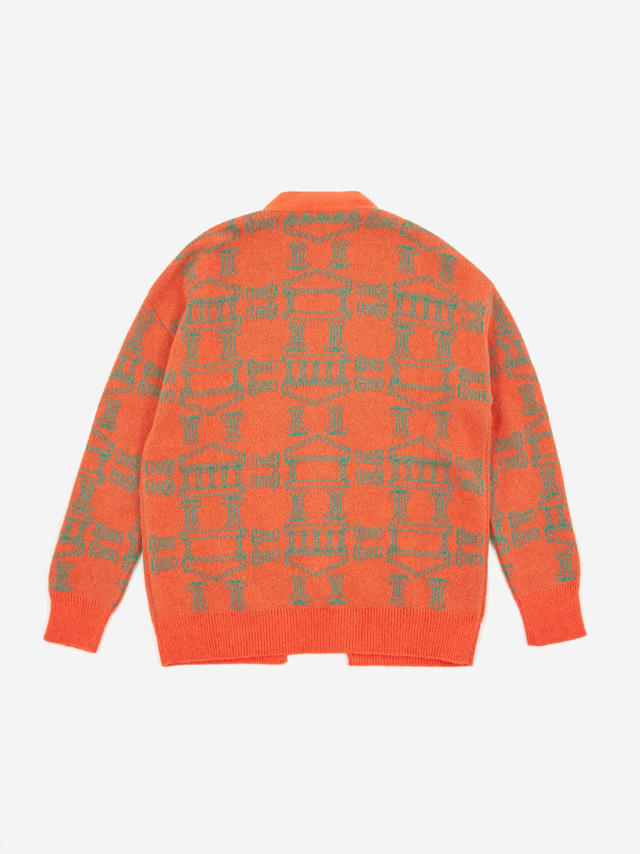 Aries Aries Column Cardigan - Orange/Olive - Orange