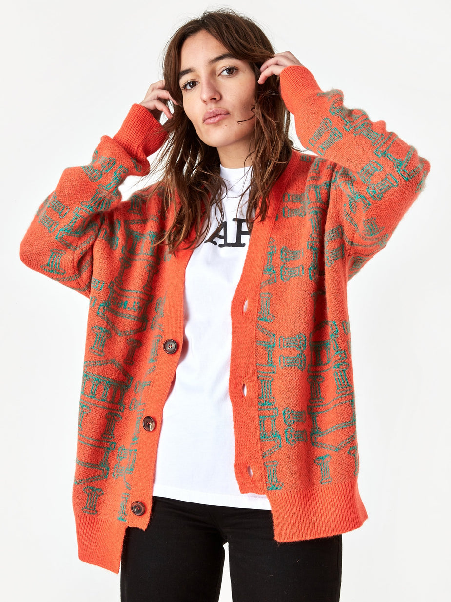 Aries Aries Column Cardigan - Orange/Olive - Orange