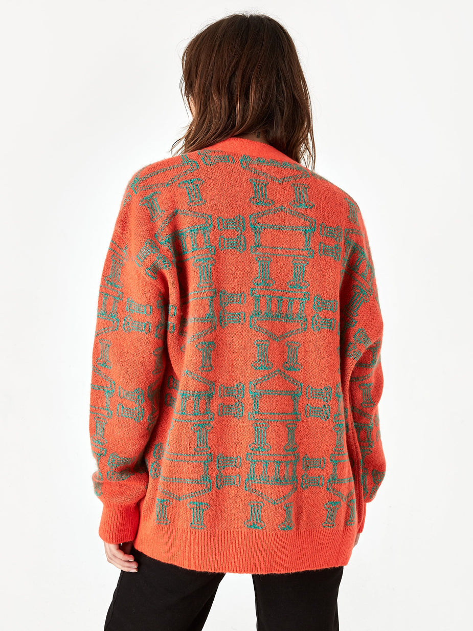 Aries Aries Column Cardigan - Orange/Olive - Orange