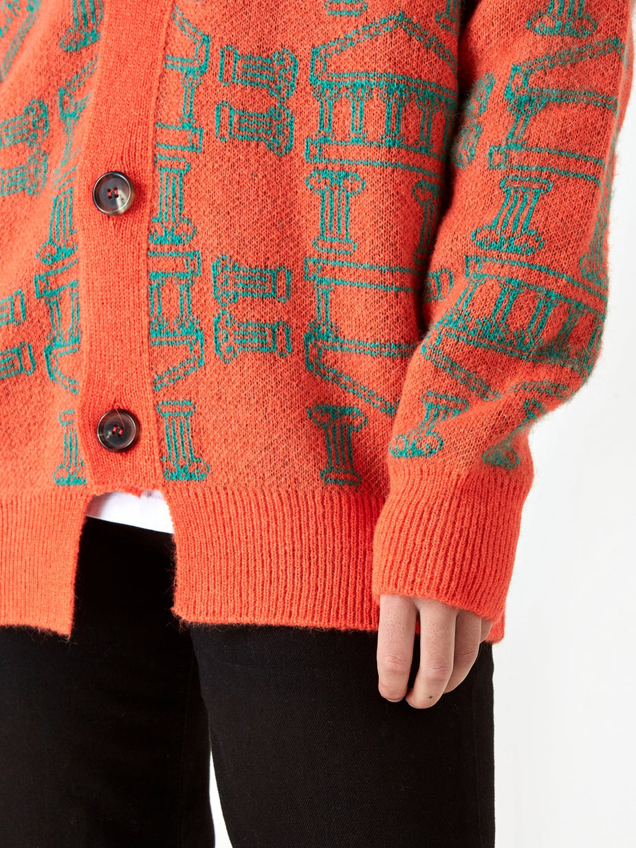 Aries Aries Column Cardigan - Orange/Olive - Orange