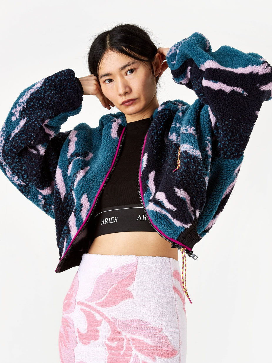Aries Aries Cropped Fleece Hoodie - Multicolour - Multi