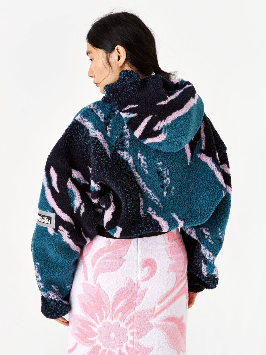 Aries Aries Cropped Fleece Hoodie - Multicolour - Multi