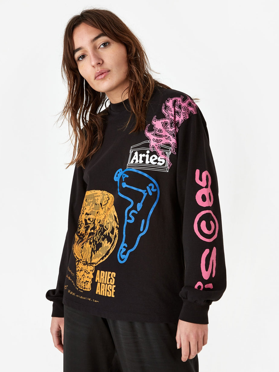Aries Aries French Monster Longsleeve T-Shirt - Black - Black