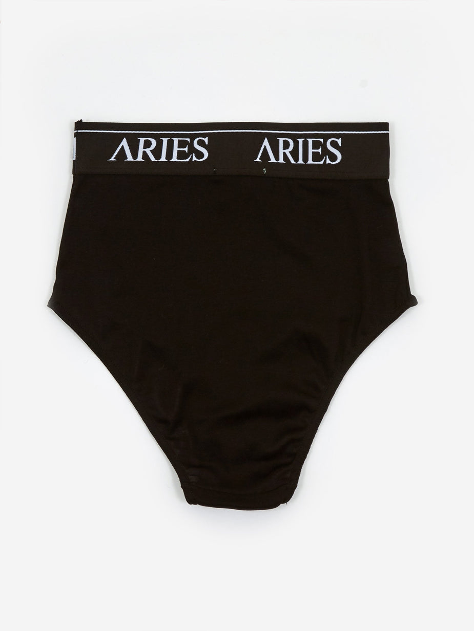 Aries Aries High Waist Cotton Brief - Black - Black - Black