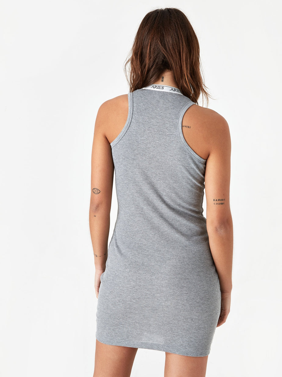 Aries Aries Keyhole Ribbed Dress - Grey - Grey