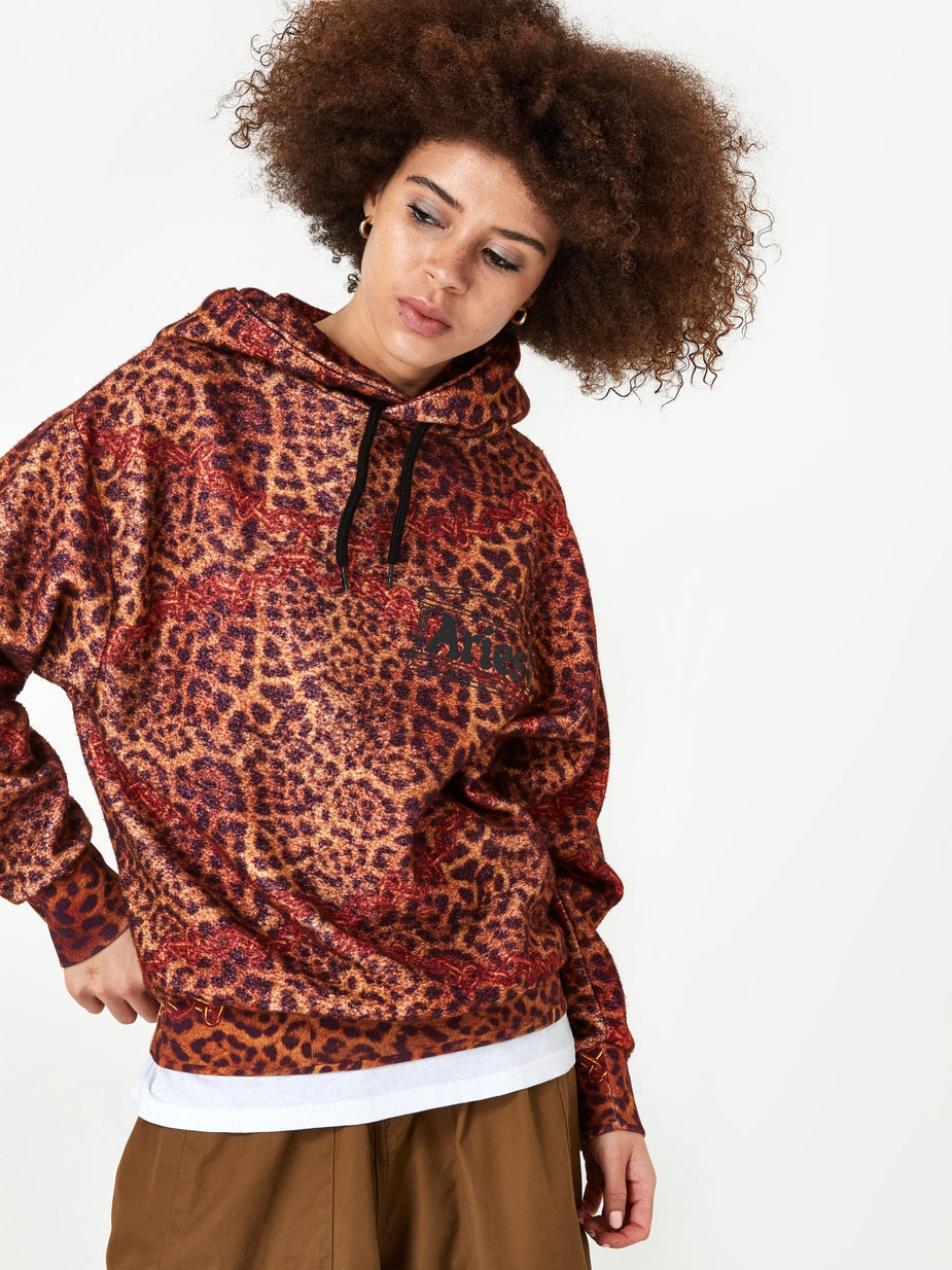 Aries Aries Leopard Chain Hooded Sweatshirt - Leopard - Animal Print