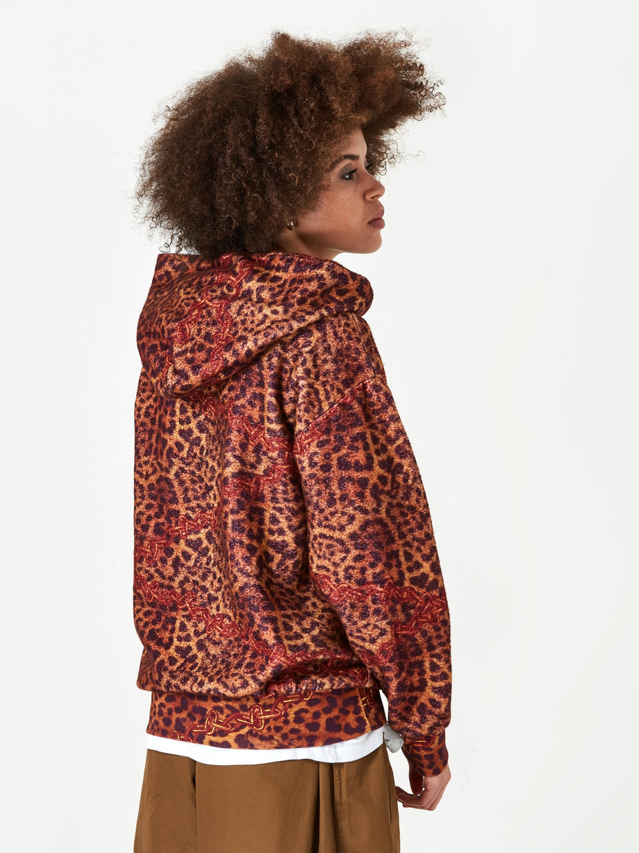 Aries Aries Leopard Chain Hooded Sweatshirt - Leopard - Animal Print