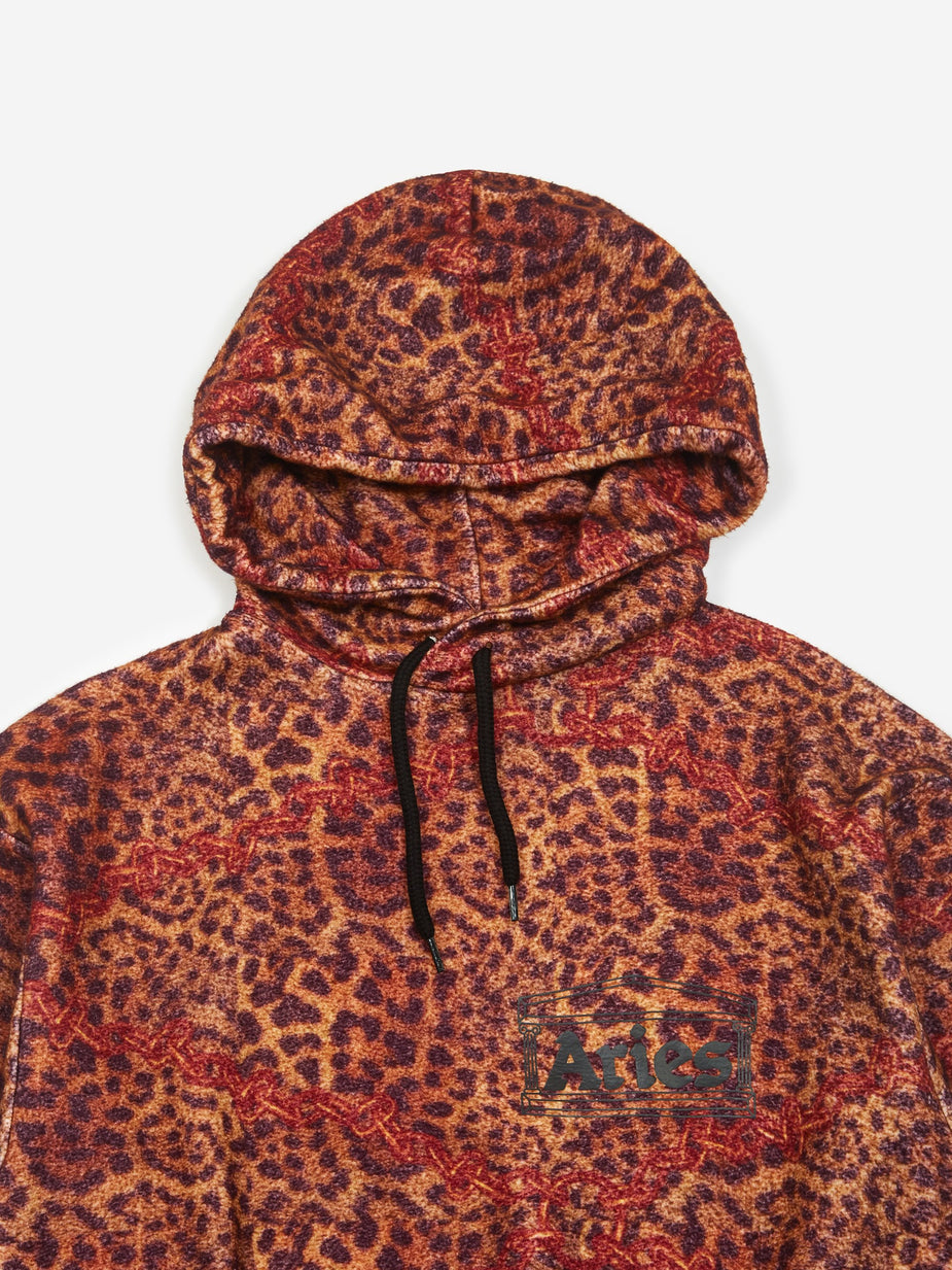 Aries Aries Leopard Chain Hooded Sweatshirt - Leopard - Animal Print
