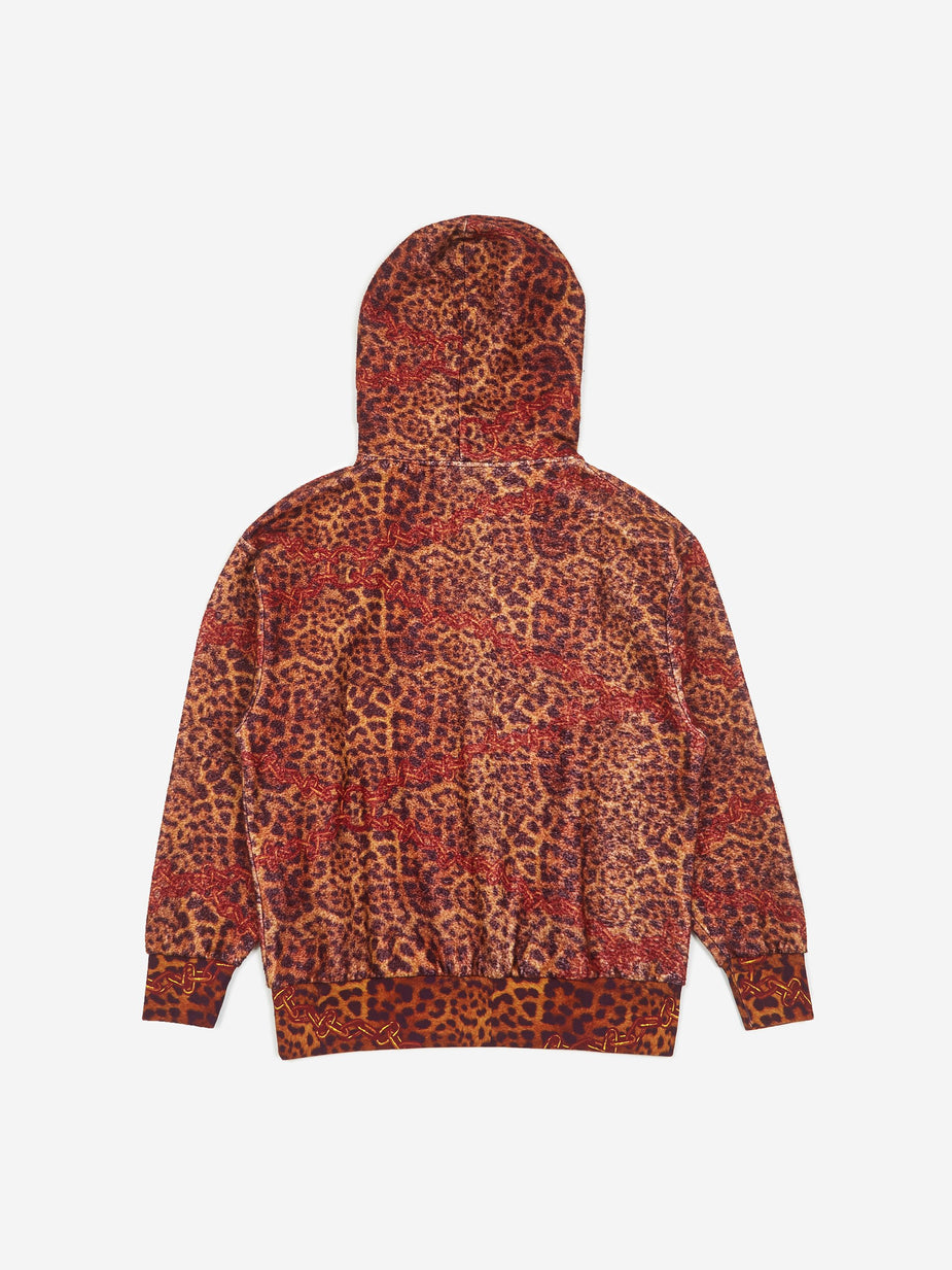 Aries Aries Leopard Chain Hooded Sweatshirt - Leopard - Animal Print
