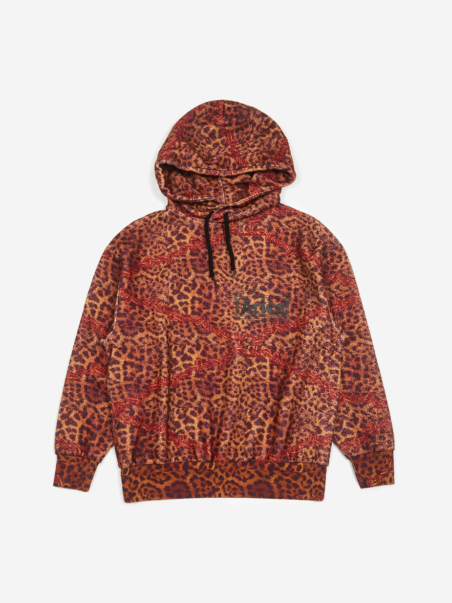 Aries Aries Leopard Chain Hooded Sweatshirt - Leopard - Animal Print