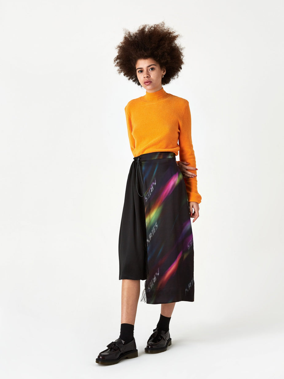 Aries Aries Print Half and Half Skirt - Black/Multi - Black