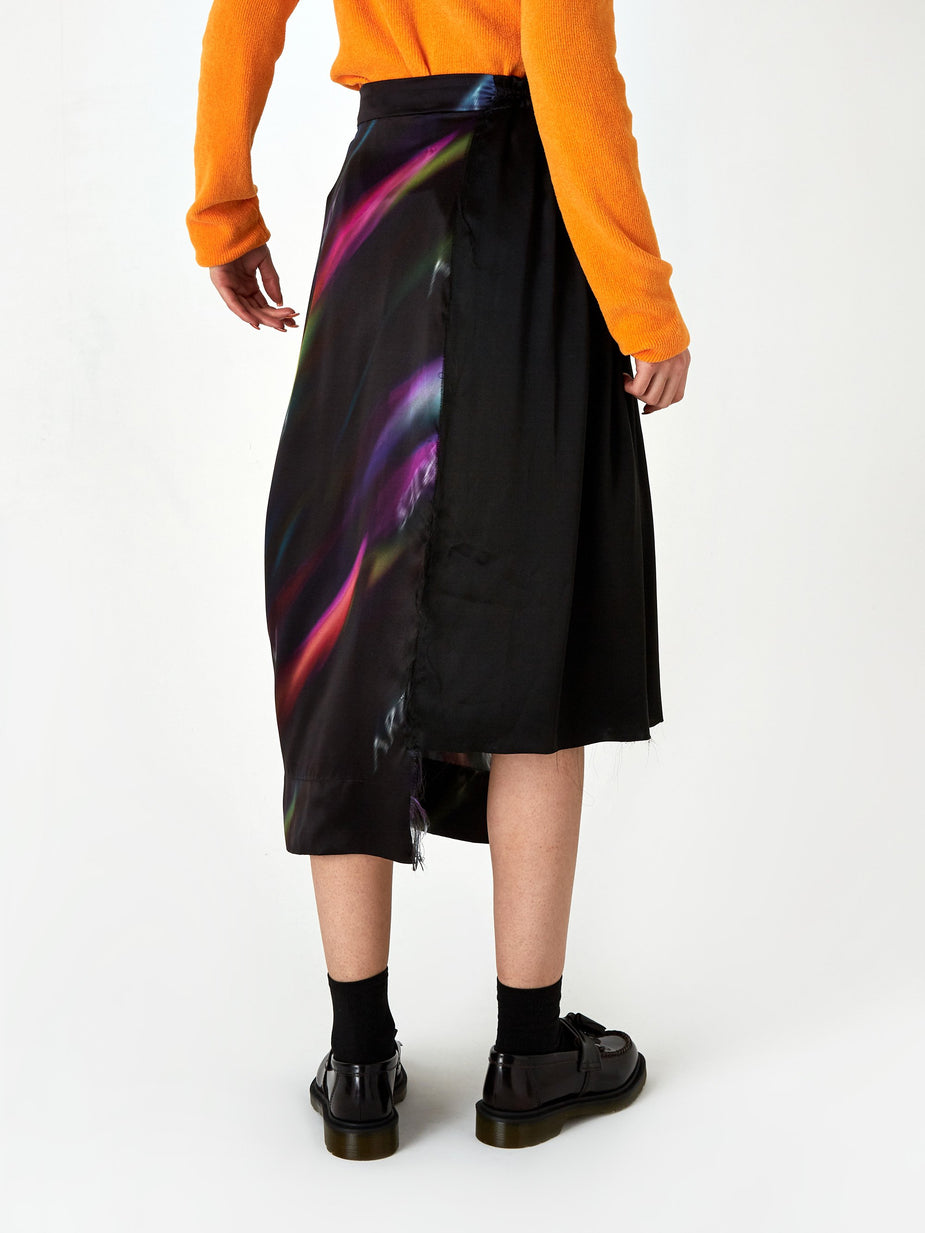 Aries Aries Print Half and Half Skirt - Black/Multi - Black