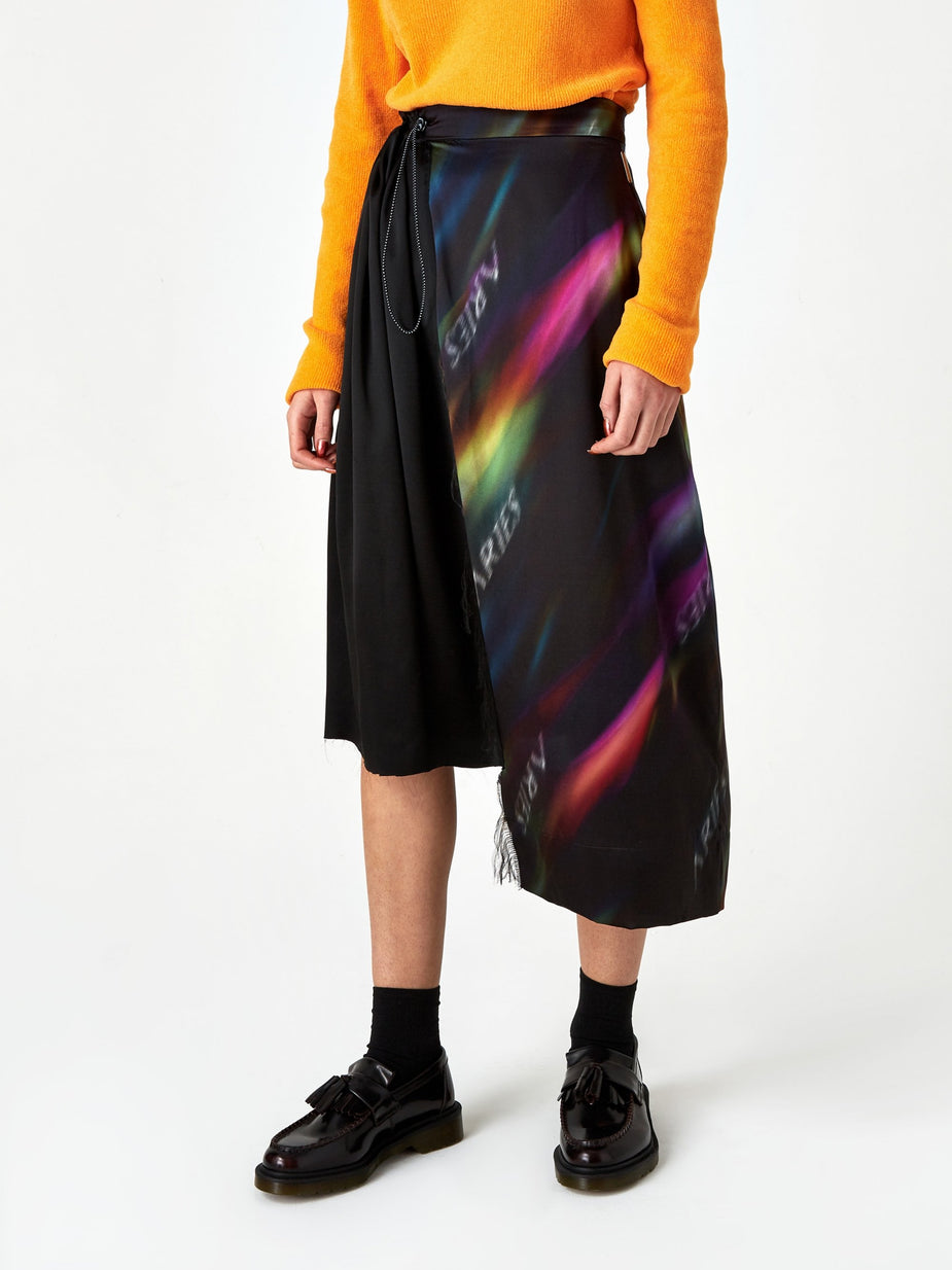 Aries Aries Print Half and Half Skirt - Black/Multi - Black