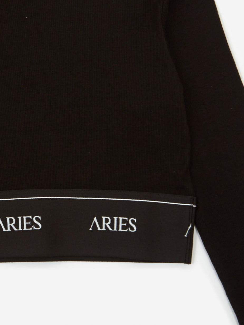 Aries Aries Rib Crop Top - Black - Black
