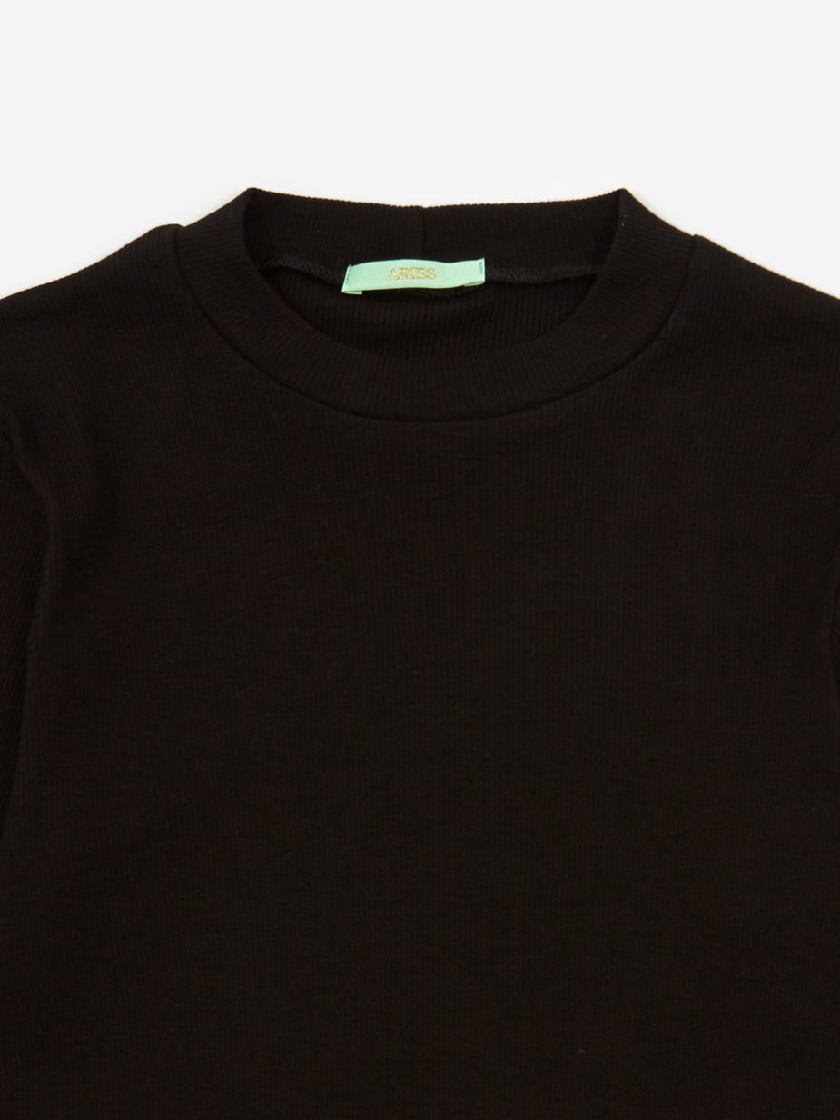 Aries Aries Rib Crop Top - Black - Black