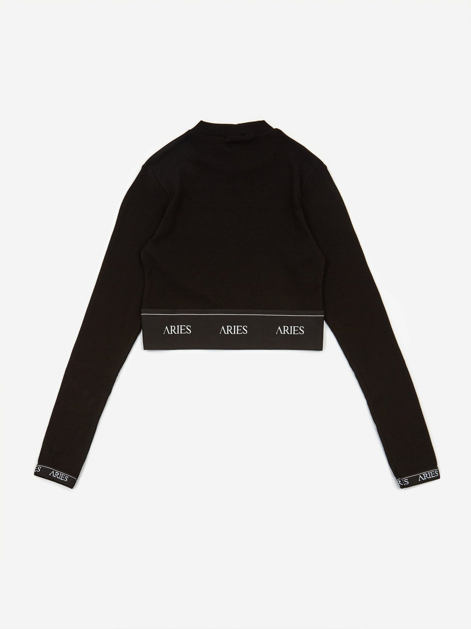 Aries Aries Rib Crop Top - Black - Black