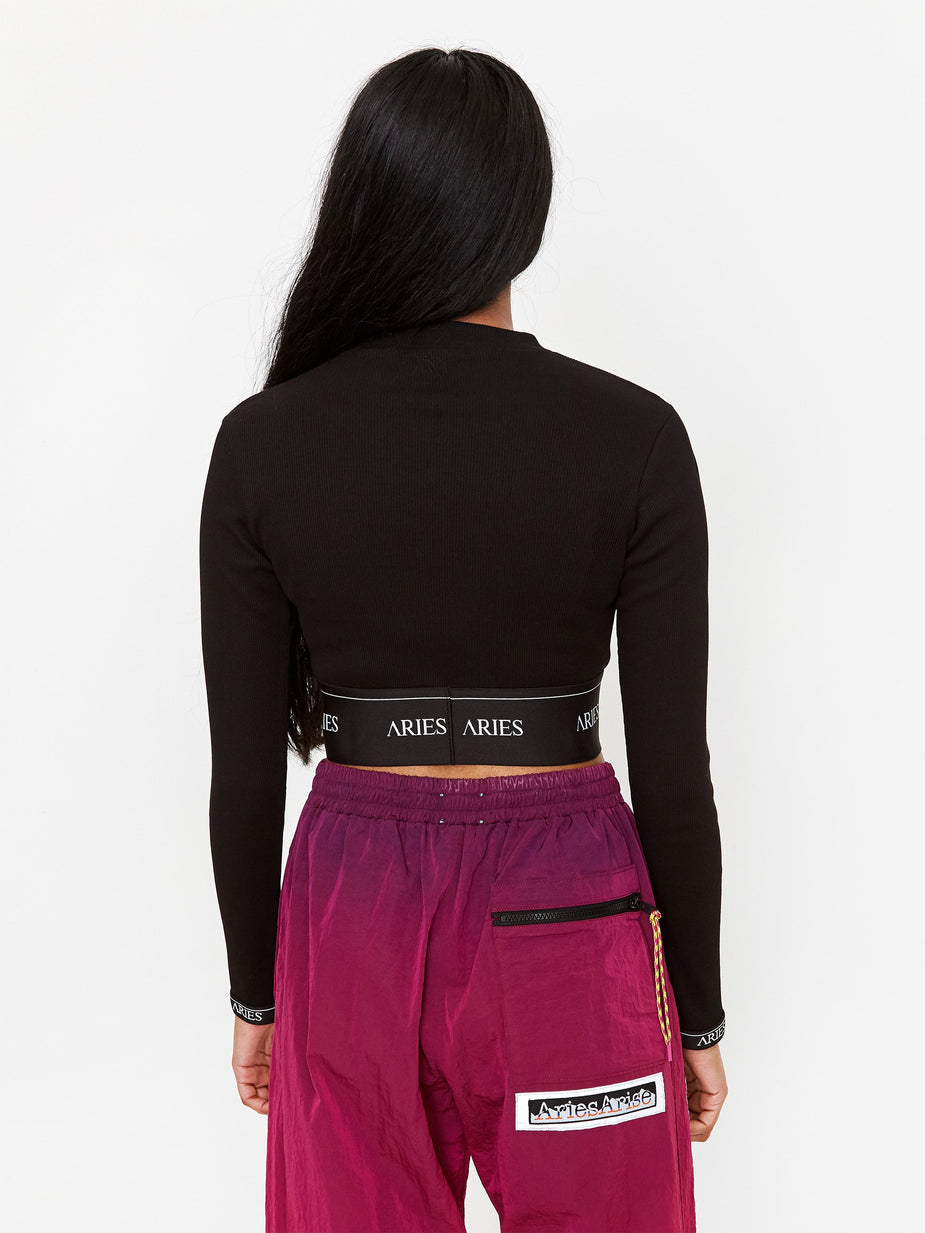Aries Aries Rib Crop Top - Black - Black