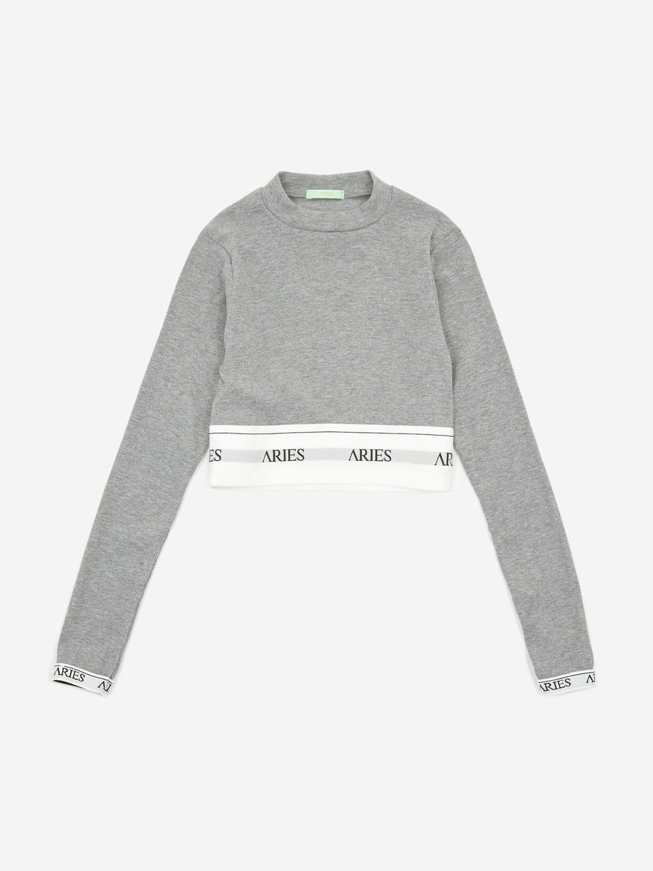 Aries Aries Rib Crop Top - Grey Marl - Grey