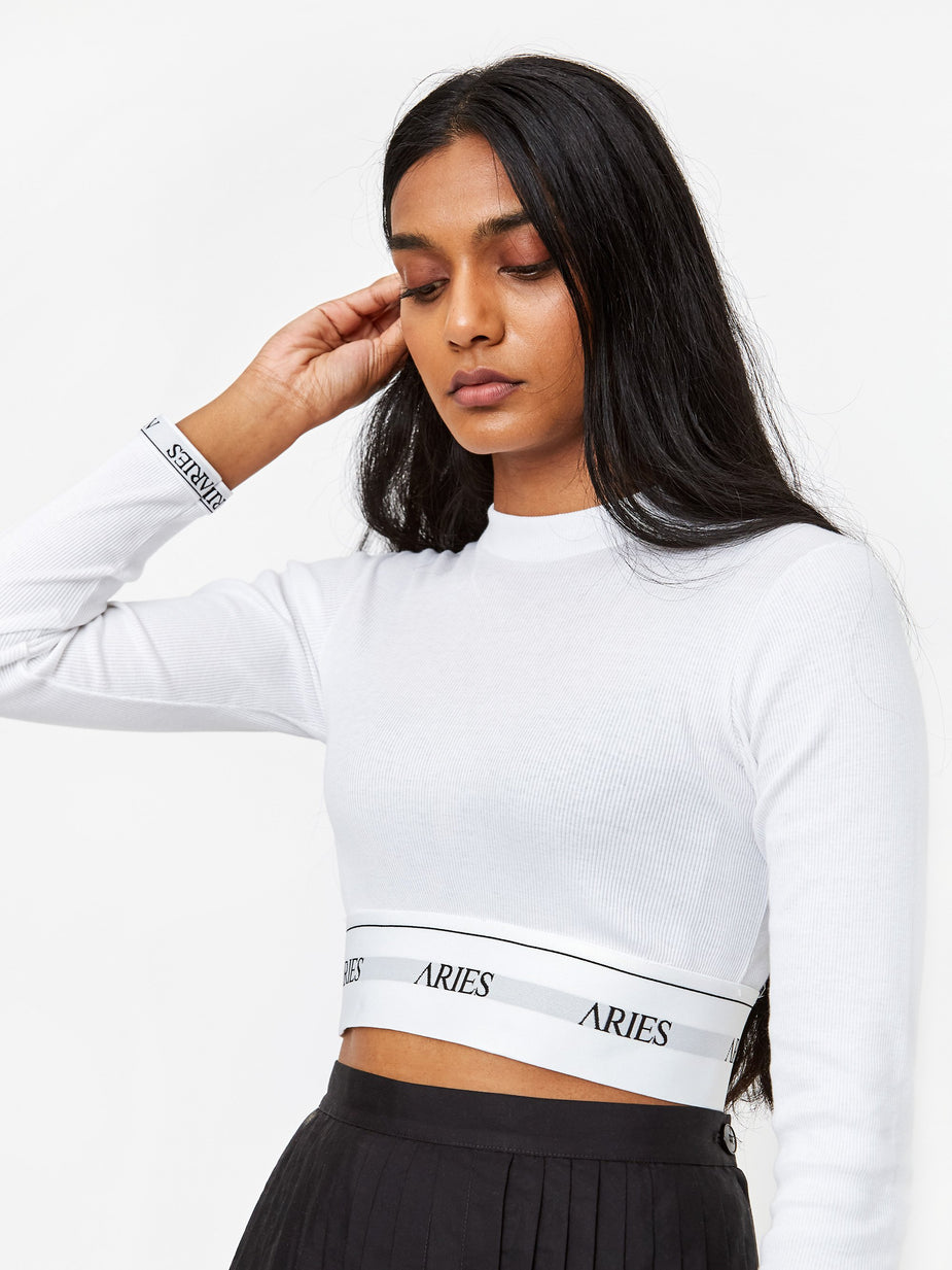 Aries Aries Rib Crop Top - White - White