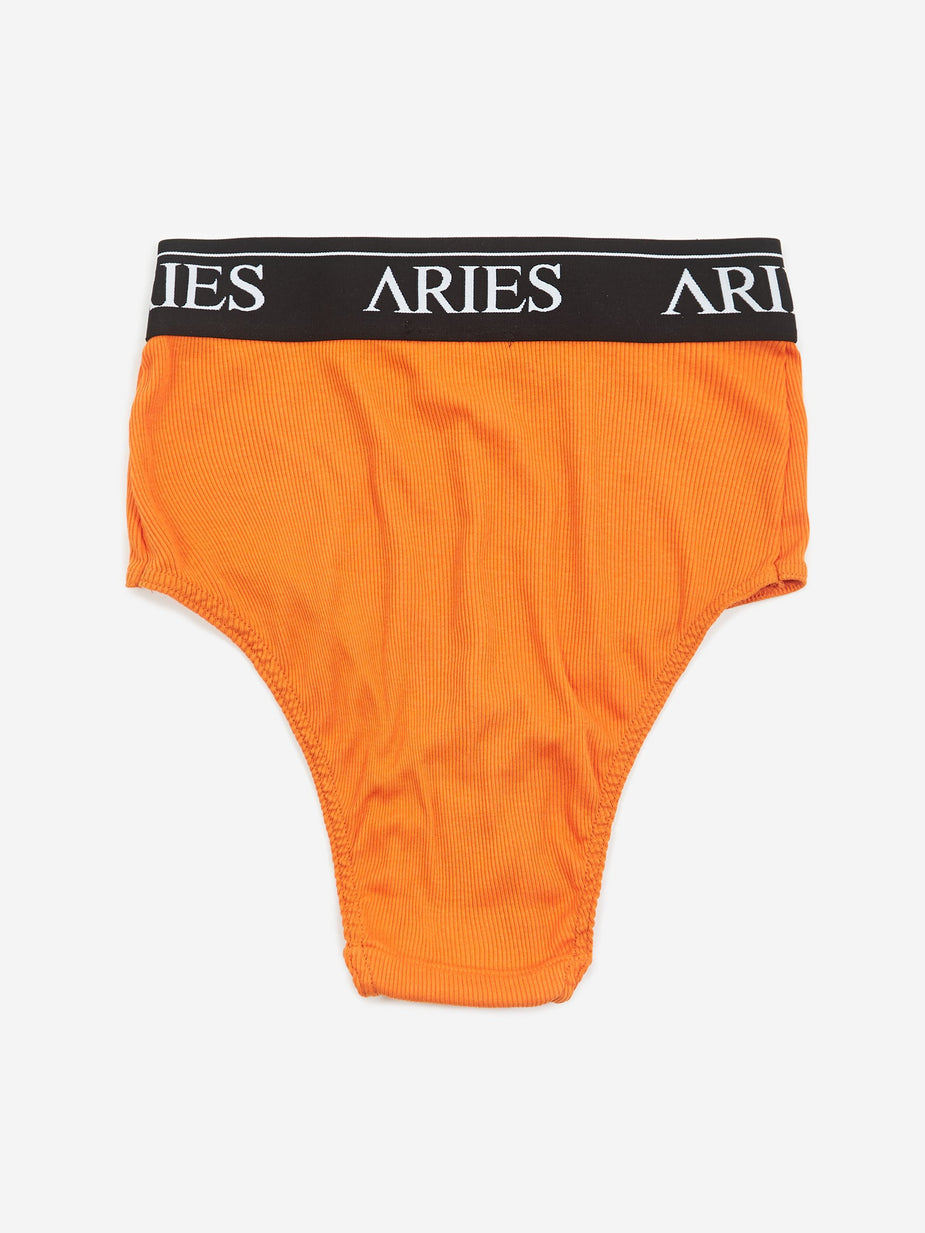 Aries Aries Rib High Waist Brief - Orange - Orange