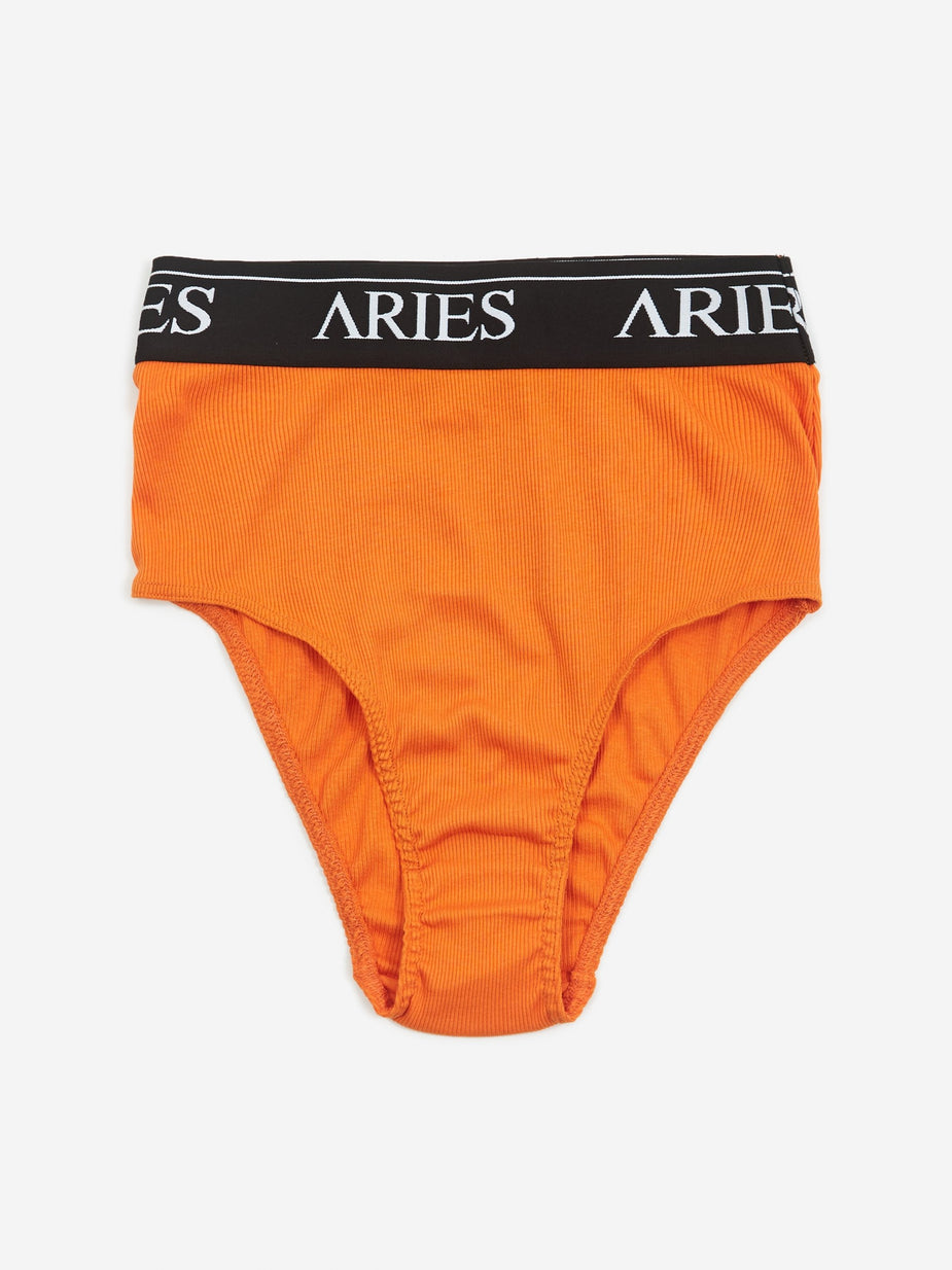 Aries Aries Rib High Waist Brief - Orange - Orange