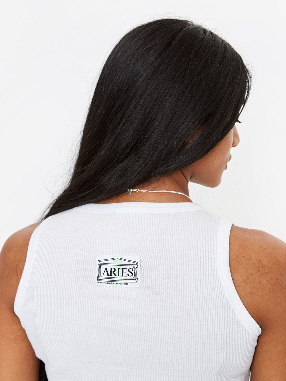 Aries Aries Rib Tank Vest - White - White