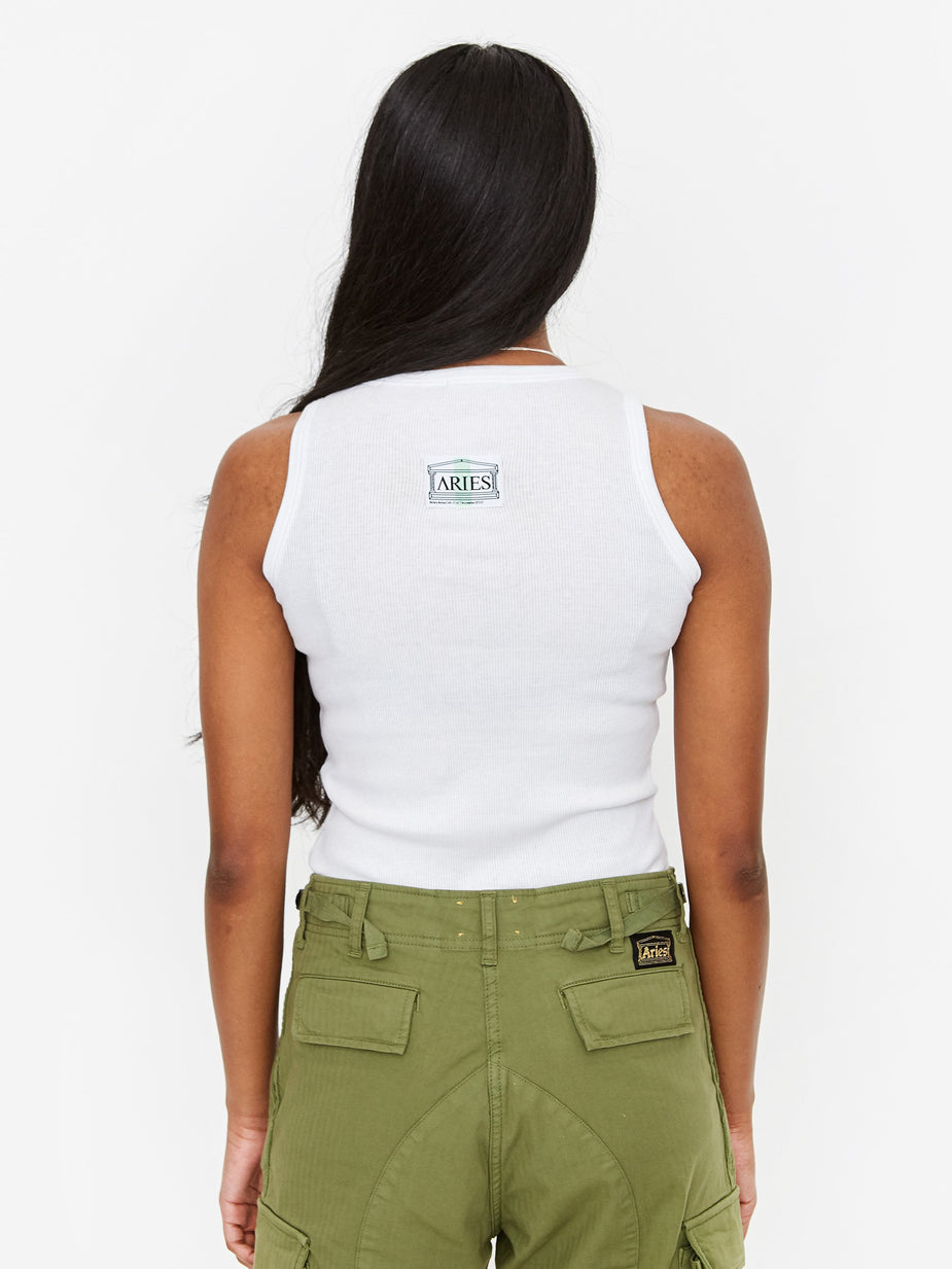 Aries Aries Rib Tank Vest - White - White