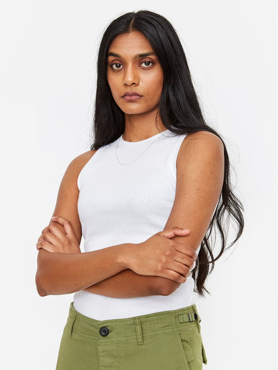 Aries Aries Rib Tank Vest - White - White
