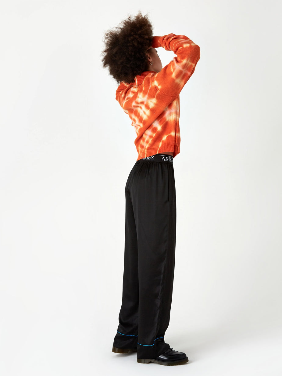Aries Aries Silk Pyjama Pant - Black - Black