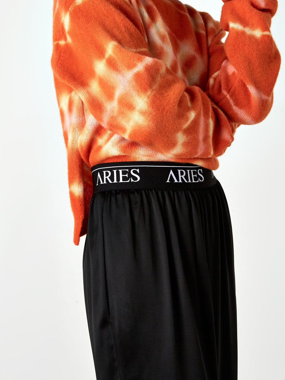 Aries Aries Silk Pyjama Pant - Black - Black