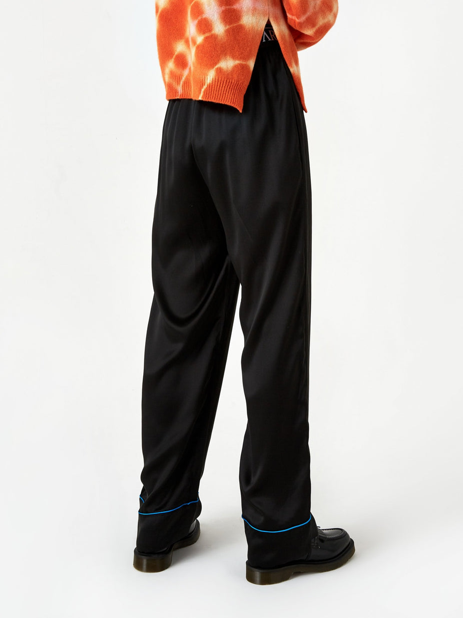 Aries Aries Silk Pyjama Pant - Black - Black
