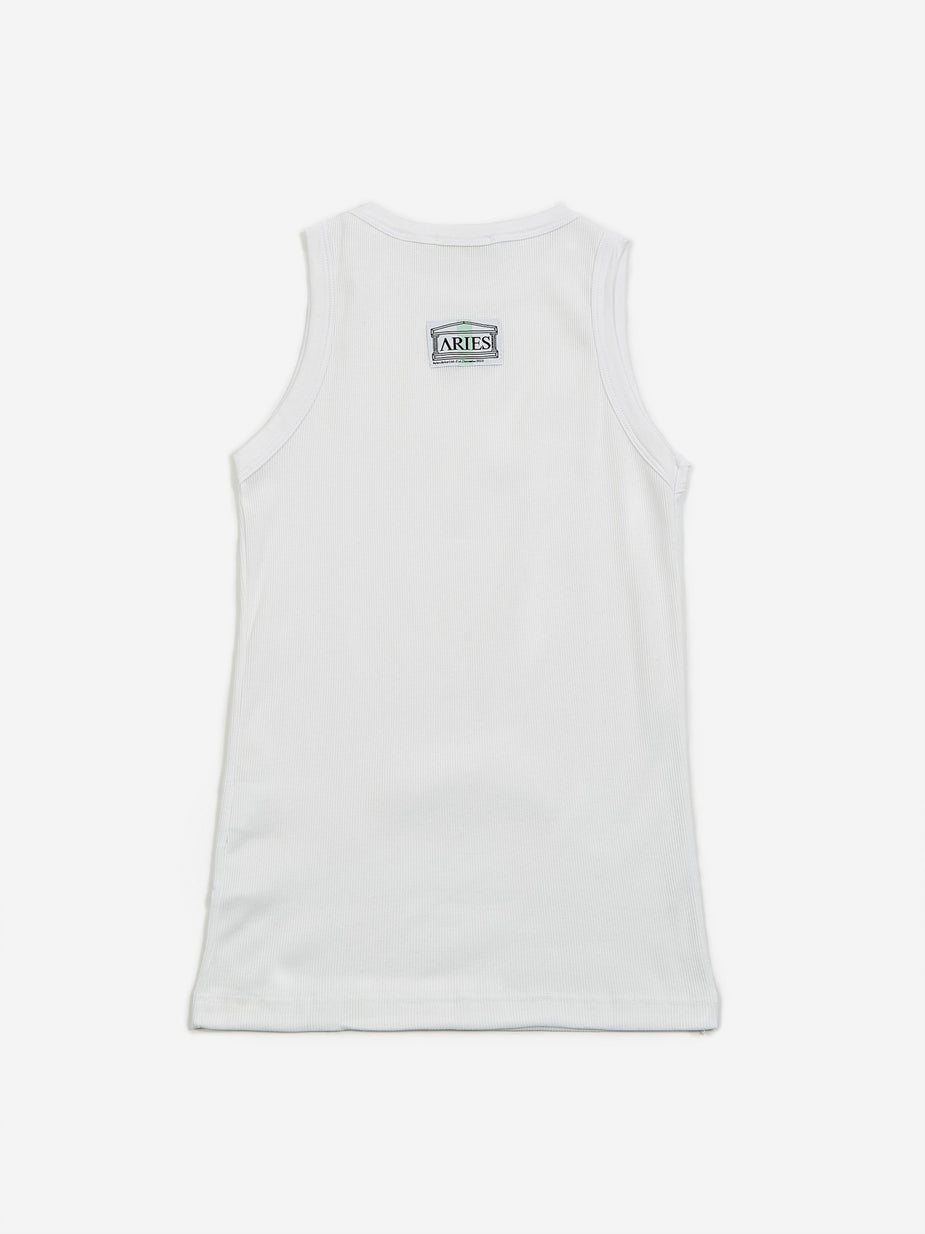 Aries Aries Rib Tank Vest - White - White