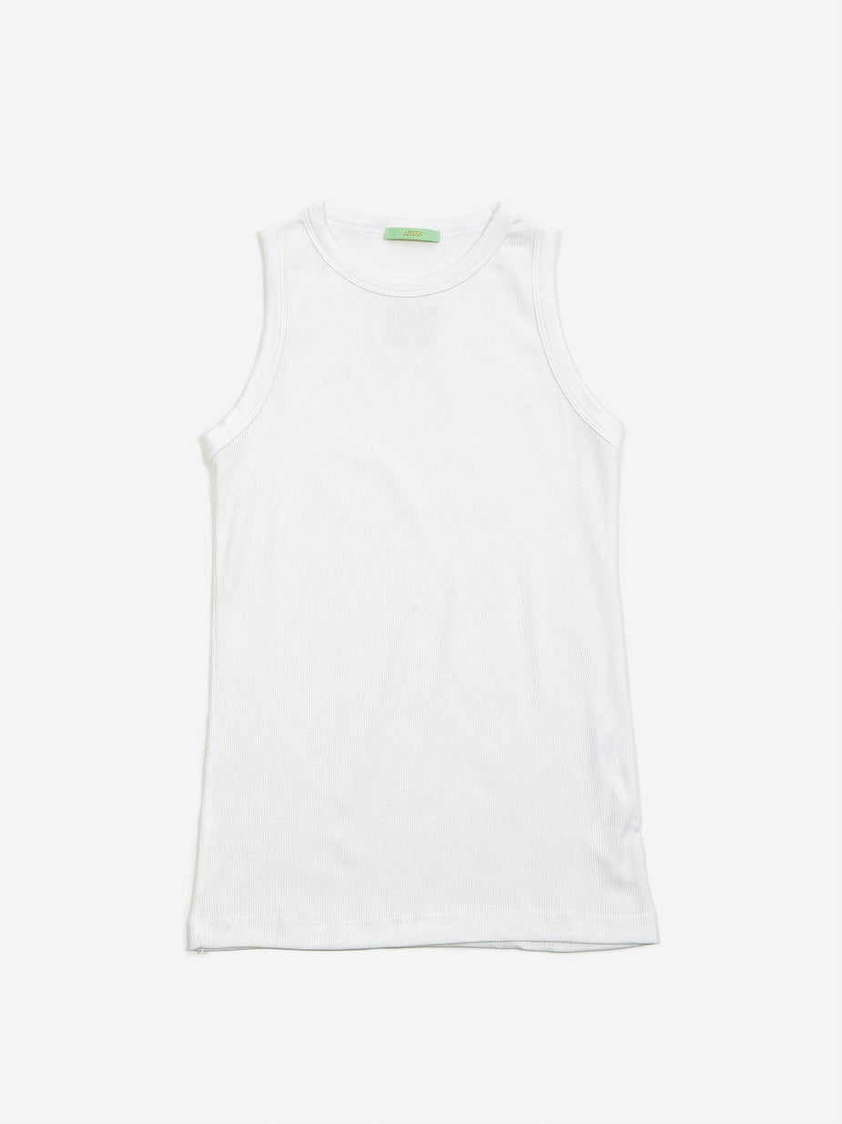 Aries Aries Rib Tank Vest - White - White