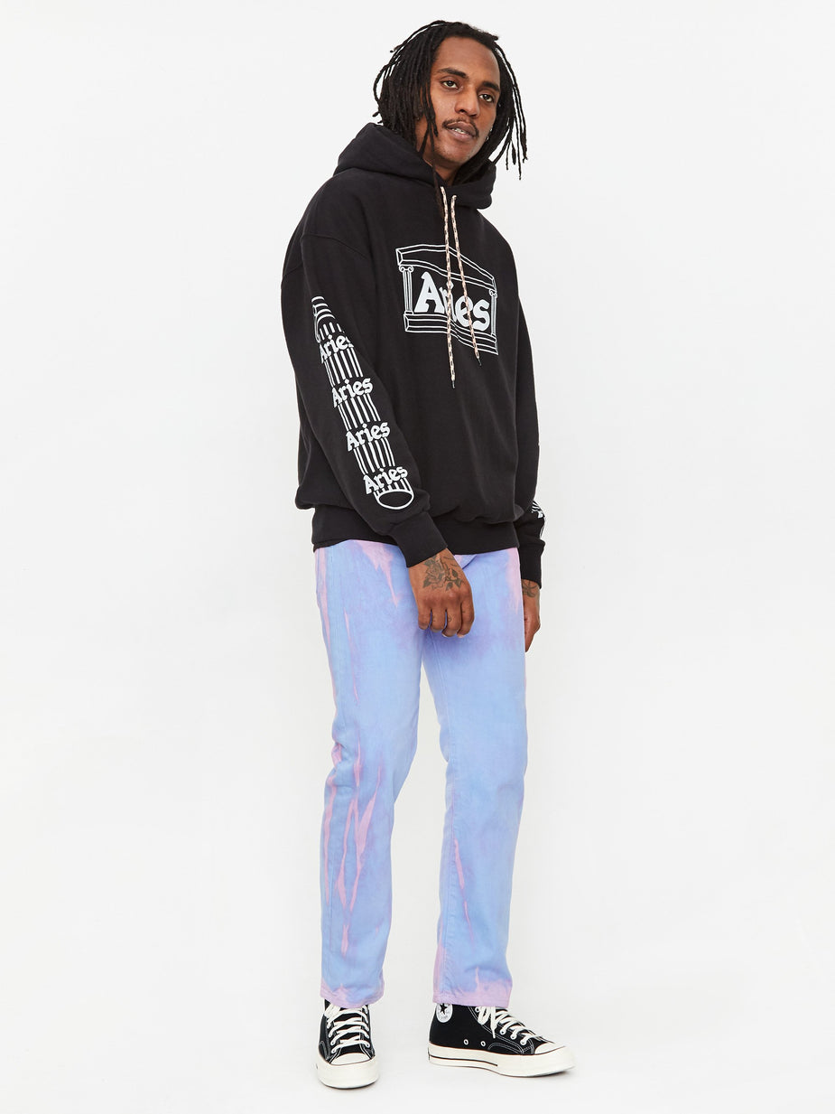 Aries Aries Temple Hooded Sweatshirt - Black - Black