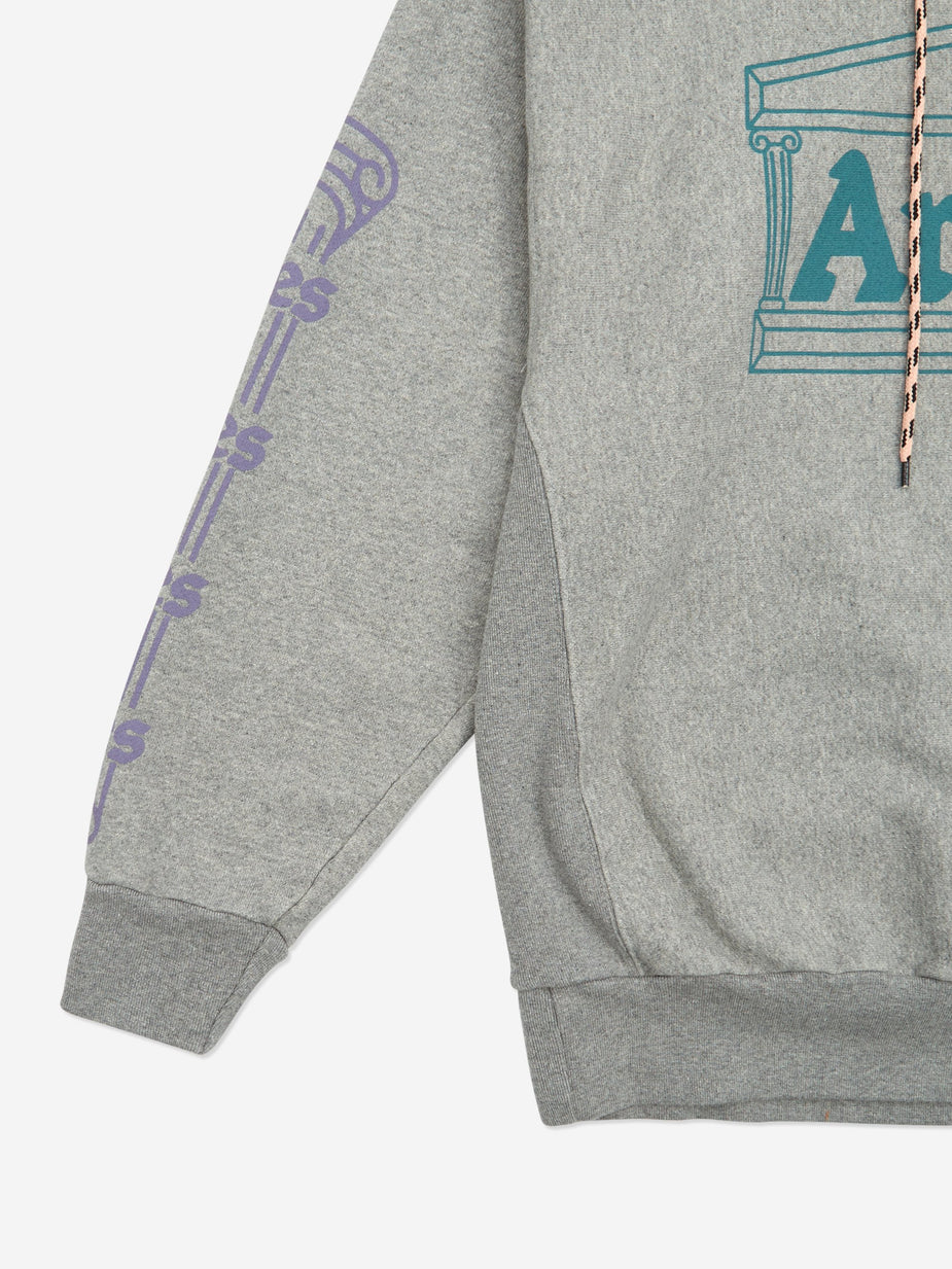 Aries Aries Temple Hooded Sweatshirt - Grey Marl - Grey