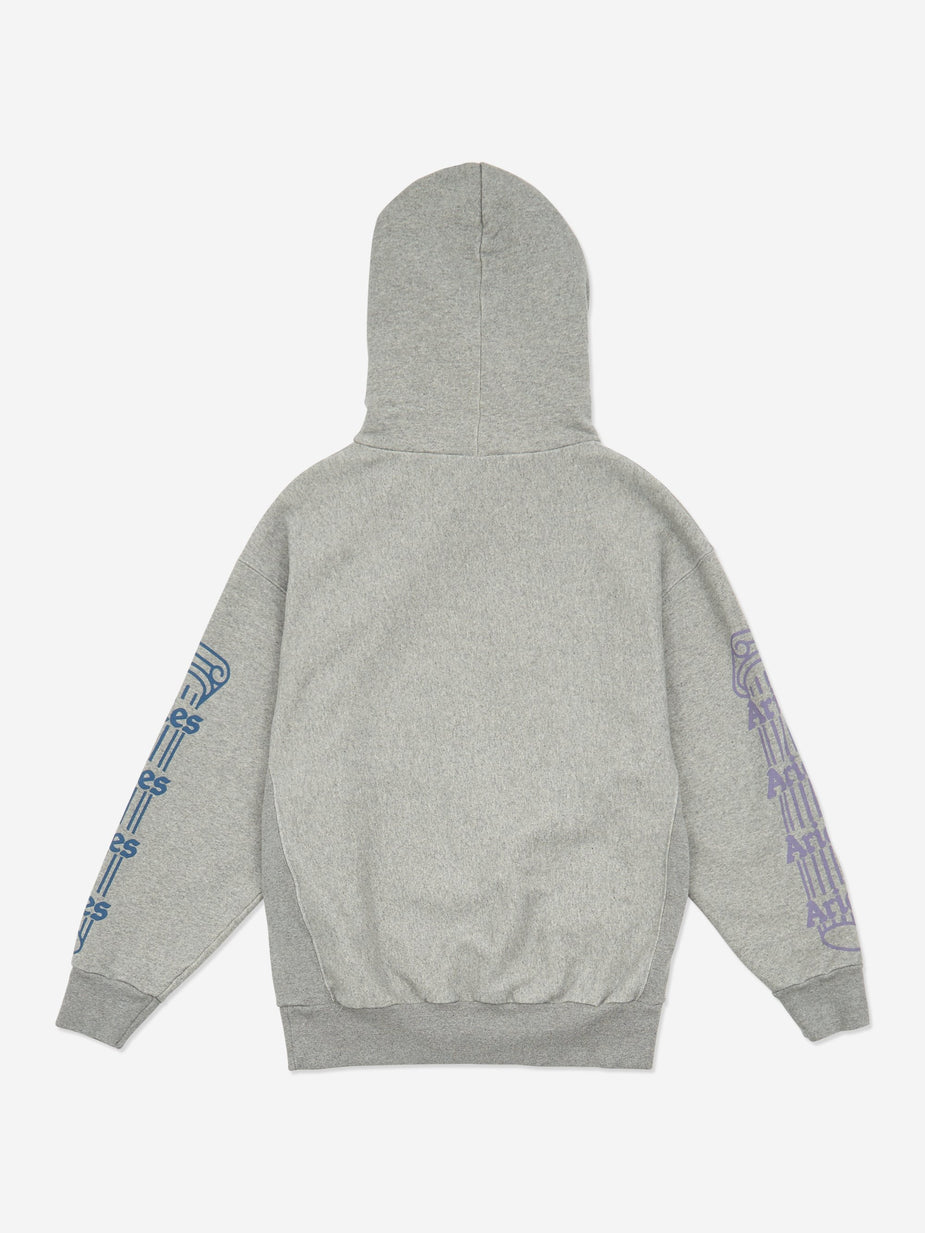 Aries Aries Temple Hooded Sweatshirt - Grey Marl - Grey