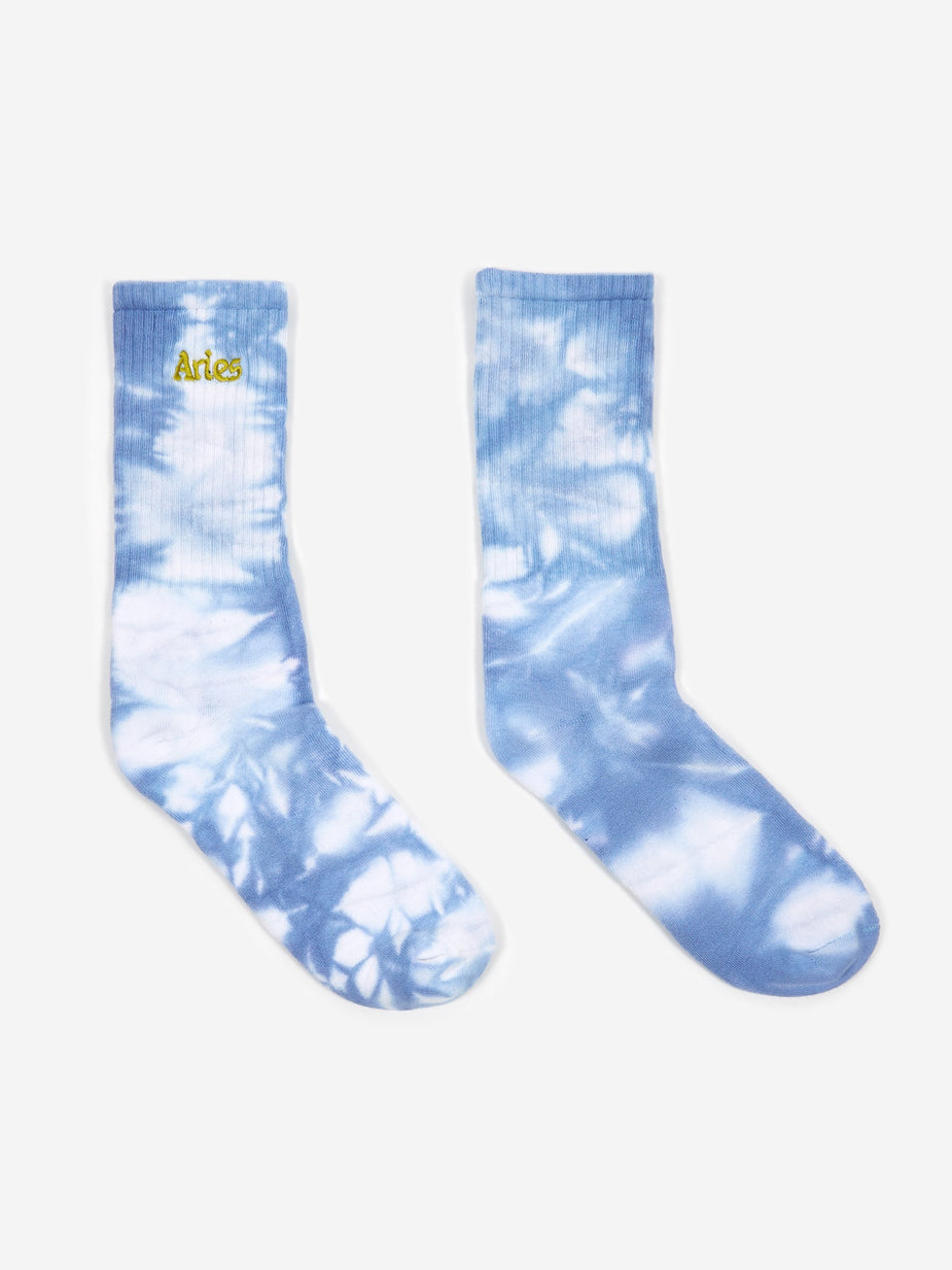 Aries Aries Tie Dyed Jacquard Sports Sock - Lilac - Purple