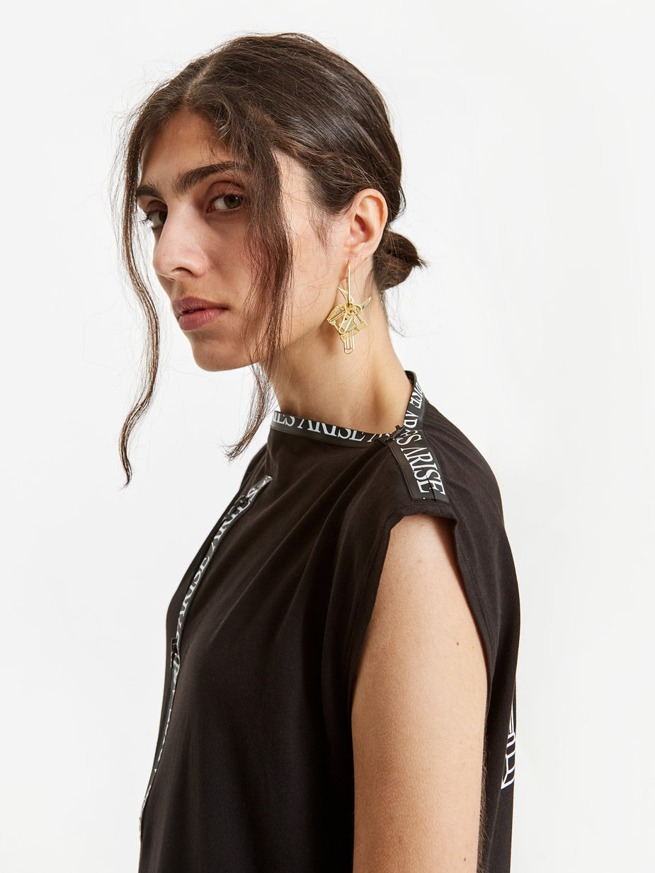 Aries Aries x Hillier Bartley Paper Clip Earring - 14k Gold Plated - Gold