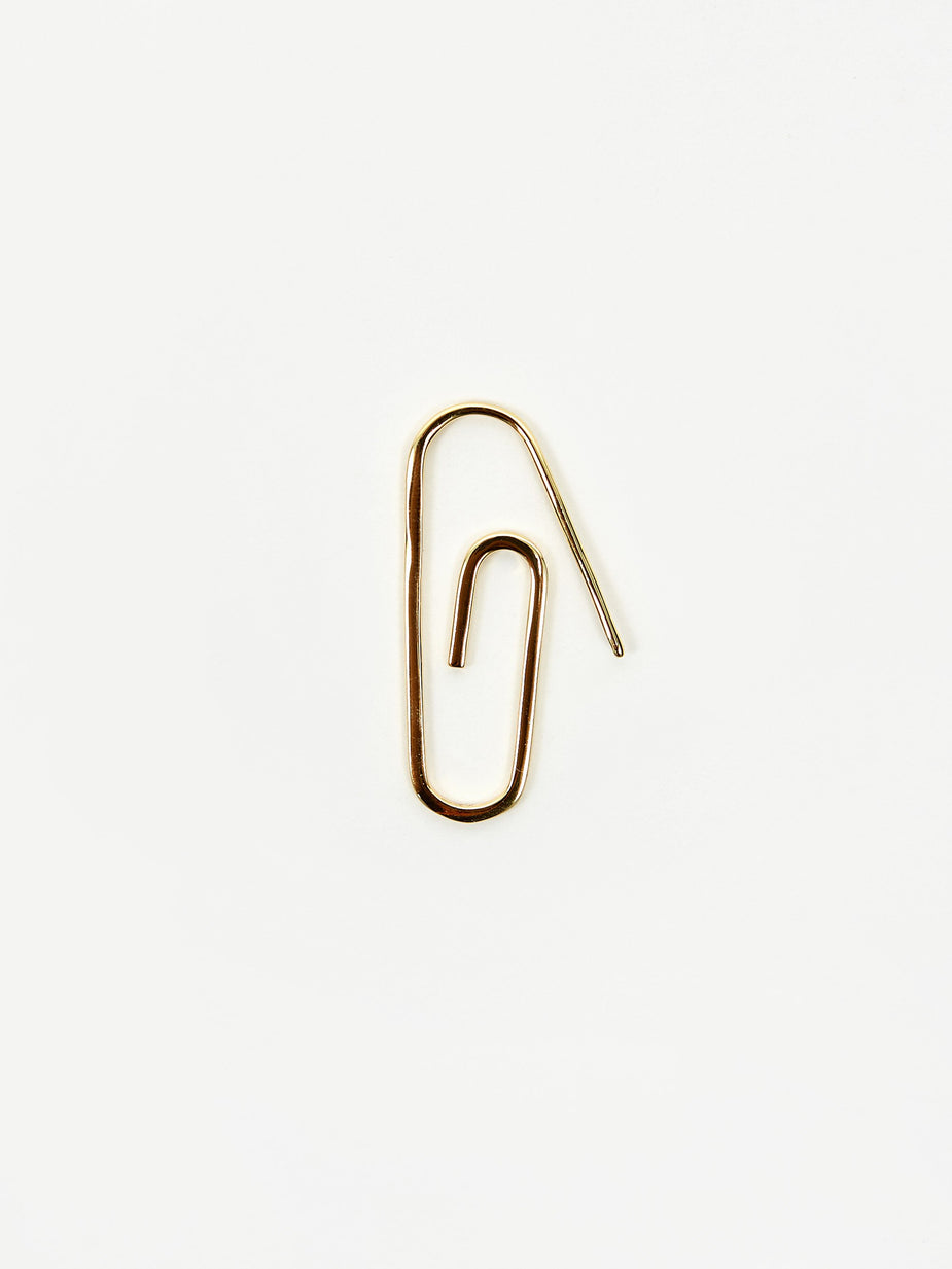 Aries Aries x Hillier Bartley Paper Clip Earring - 14k Gold Plated - Gold