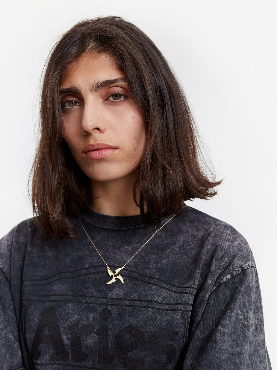 Aries Aries x Hillier Bartley Throwing Star Charm - 14k Gold Plated - Gold