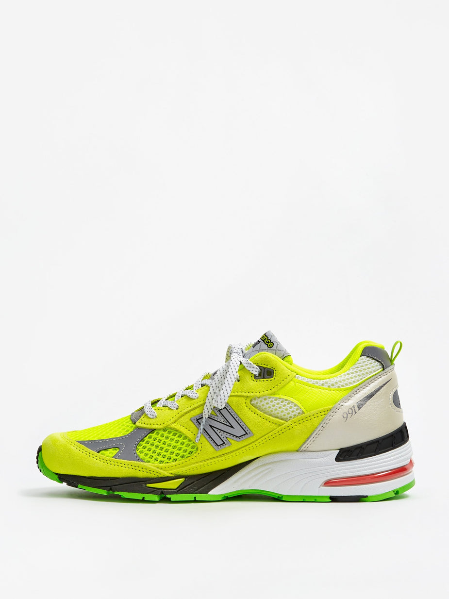 Aries Aries x New Balance 991 - Neon Yellow/Silver - Yellow