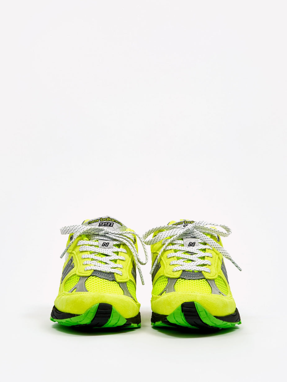Aries Aries x New Balance 991 - Neon Yellow/Silver - Yellow