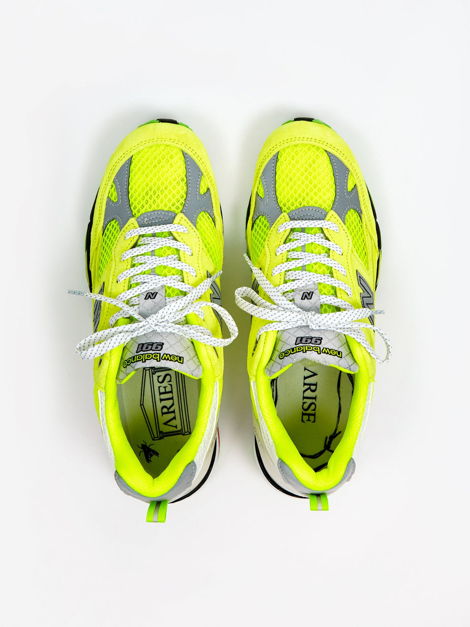 Aries Aries x New Balance 991 - Neon Yellow/Silver - Yellow